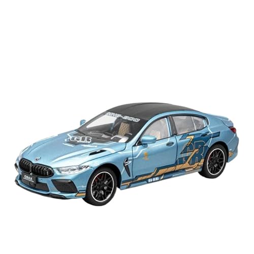 CHENXIAOLAN Miniaturmodelle 1 24 Für BMW M8 Sportwagenmodell Maßstab Druckguss-Fahrzeugsimulation Sammlung Sound Und Licht Spielzeug Geschenk Fertigmodell(Blau) von CHENXIAOLAN