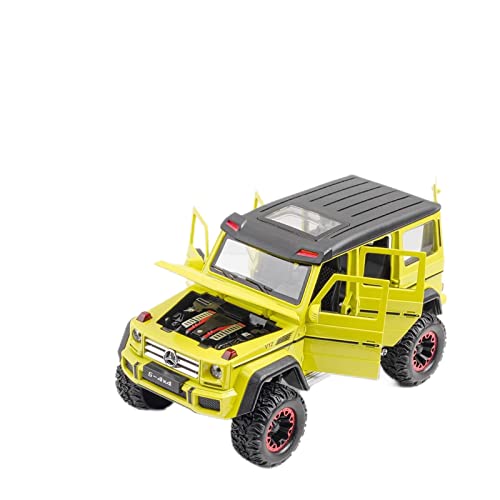 Miniaturmodelle 1 24 Für Benz G500 4x4 Simulation Diecast Geländewagen Modell Metall Sound Licht Zurückziehen Spielzeugfahrzeuge Geschenk Fertigmodell(Yellow) von CHENXIAOLAN