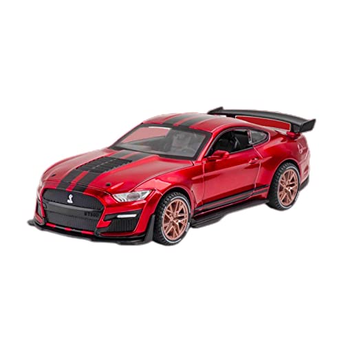 Miniaturmodelle 1 24 Für Ford Mustang Shelby GT500 Simulation Diecast Car Model Sound Light Zurückziehen Spielzeugfahrzeuge Geschenk Fertigmodell(Rot) von CHENXIAOLAN