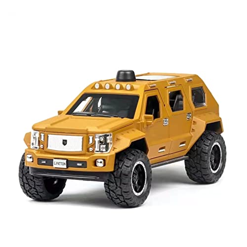 Miniaturmodelle 1 24 Für George Patton SUV Zinklegierung Diecast Automodell Mit Sound Und Licht Für Erwachsene Fertigmodell(Orange) von CHENXIAOLAN