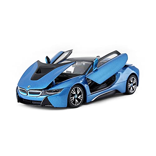 Miniaturmodelle 1 24 Für I8 Legierung Sportwagen Spielzeug Statische Diecast Automodelle 3 Türen Can Ben Opened Fertigmodell(Blau) von CHENXIAOLAN