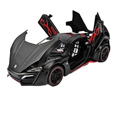 Miniaturmodelle 1 24 Für LYKEN HYPERSPORT Legierung Sportwagen Modell Diecast Fahrzeug Zurückziehen Spielzeug Sammlung Kinder Geschenk Fertigmodell(Schwarz) von CHENXIAOLAN