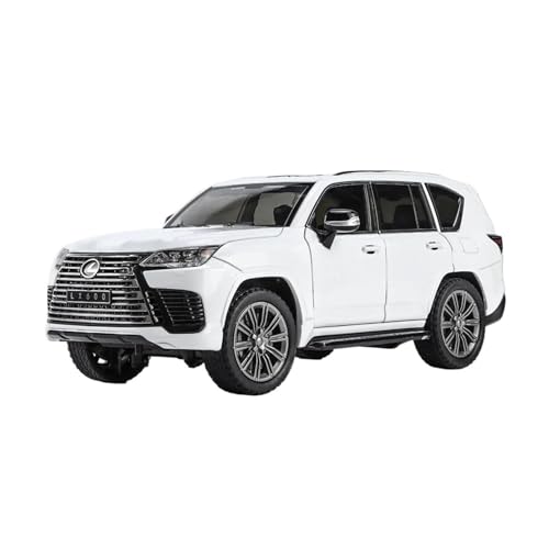 CHENXIAOLAN Miniaturmodelle 1 24 Für Lexus LX600 LX570 LX500 Zink-Legierung Druckguss Metall Modell Auto Sound Und Licht Pull Back Fertigmodell(LX600 White) von CHENXIAOLAN