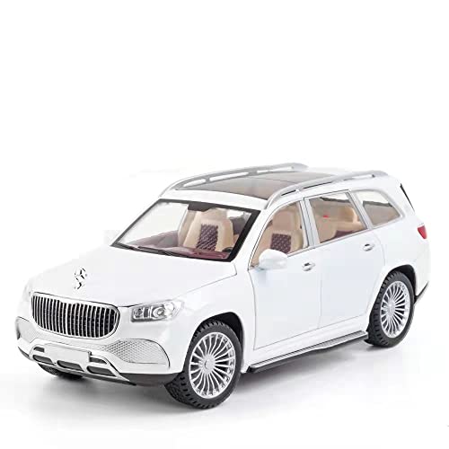 Miniaturmodelle 1 24 Für Maybach GLS 600 Zinklegierung Diecast Automodell Mit Sound Und Licht Für Erwachsene Fertigmodell(White) von CHENXIAOLAN