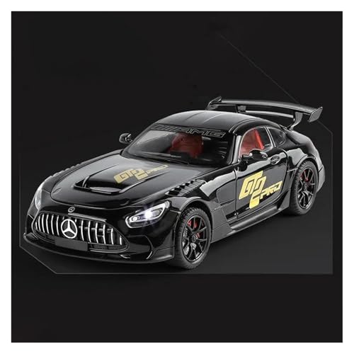 Miniaturmodelle 1 24 Für Mercedes-Benz AMG GT Legierung Sportwagen Modell Maßstab Modell Fahrzeug Sound Und Licht Sammlung Spielzeug Fertigmodell(Schwarz) von CHENXIAOLAN