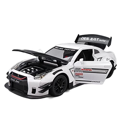 Miniaturmodelle 1 24 Für Nissan GT-R Simulation Legierung Automodell Diecast Fahrzeug Zurückziehen Spielzeug Sammlung Kinder Geschenk Fertigmodell(White) von CHENXIAOLAN