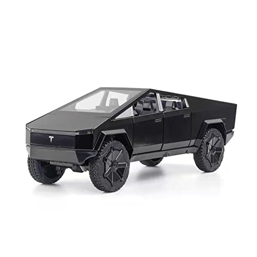 Miniaturmodelle 1 24 Für Tesla Pickup Truck Alloy Diecast Automodell Mit Sound Und Licht Für Erwachsenes Fertigmodell(Schwarz) von CHENXIAOLAN