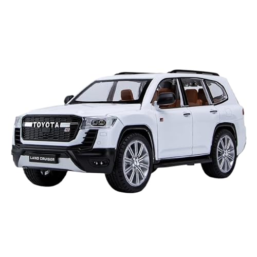 Miniaturmodelle 1 24 Für Toyota Land Cruiser GR Sports Edition Maßstab Druckguss Modell Auto Sound Und Licht Pull Back Fertigmodell(Weiß) von CHENXIAOLAN