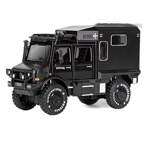 CHENXIAOLAN Miniaturmodelle 1 28 Für Benz UNIMOG Simulation Diecast Geländewagen Modell Metall Sound Licht Zurückziehen Spielzeugfahrzeuge Geschenk Fertigmodell(Schwarz) von CHENXIAOLAN