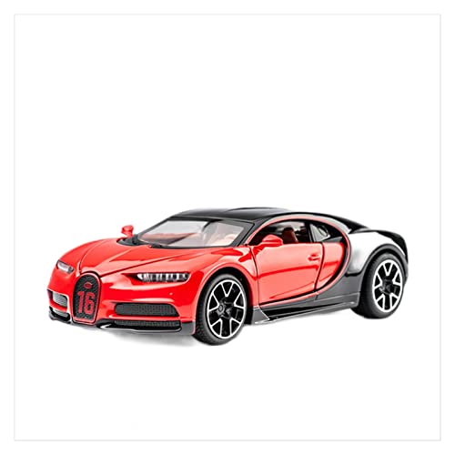 CHENXIAOLAN Miniaturmodelle 1 32 Für Bugatti Chiron Legierung Spielzeugautomodelle Diecast Car Mit Sound Light Fertigmodell(Rot) von CHENXIAOLAN