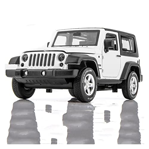 Miniaturmodelle 1 32 Für Farbe Bernstein Wrangler Zinklegierung Automodell Metall Zurückziehen Auto Spielzeug Fertigmodell(White) von CHENXIAOLAN