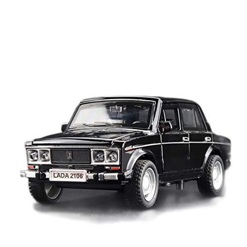 CHENXIAOLAN Miniaturmodelle 1 32 Für Lada Retro Alloy Car Models Diecast Fahrzeuge Simulation Sound Light Fertigmodell(Schwarz) von CHENXIAOLAN