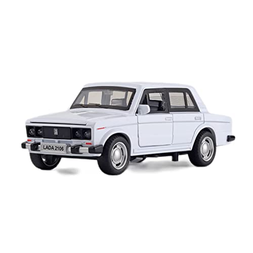 Miniaturmodelle 1 32 Für Lada Retro Alloy Car Models Diecast Fahrzeuge Simulation Sound Light Fertigmodell(Weiß) von CHENXIAOLAN