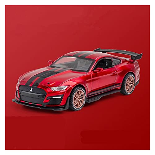 Miniaturmodelle Diecast Automodell 1 32 Für Mustang Shelby GT500 Zurückziehen Mit Musik Und Lichtsimulation Legierungsauto Fertigmodell(Rot) von CHENXIAOLAN