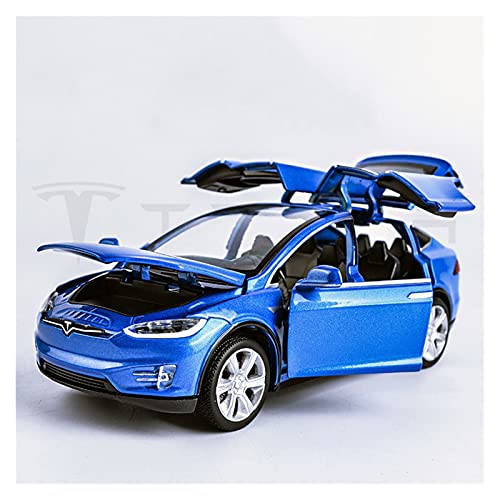 Miniaturmodelle Für Tesla Model X90 1 32 Simulation Diecast Legierung SUV Automodell Sound Light Kinder Spielzeugfahrzeug Sammlerstück Fertigmodell(Blau) von CHENXIAOLAN