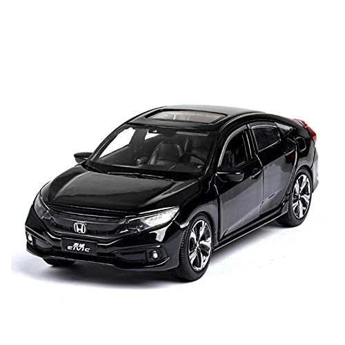 Miniaturmodelle Maßstab 1 32 Diecast Alloy Metal Collection Sportwagenmodell Für Honda Civic Type-R Sound Light Fertigmodell(Schwarz) von CHENXIAOLAN