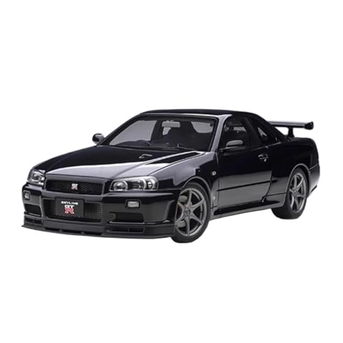 CHENXILONG Auto-Montagesatz 1:18 Für Nissan Skyline GT R34 V-Spec Druckguss Legierung Modell Auto Statische Dekoration Sammlerstück Ornament Geschenk Bürodekoration(Schwarz) von CHENXILONG