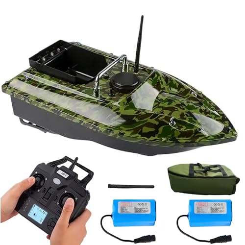 CHENYONG 500M GPS RC Bait Boat for Fishing, 2x12000 mAh Removable Battery/Night Fishing Lights, Remote Control Intelligent Display, Load 1.5Kg Discharge Bin, for Night Fishing von CHENYONG