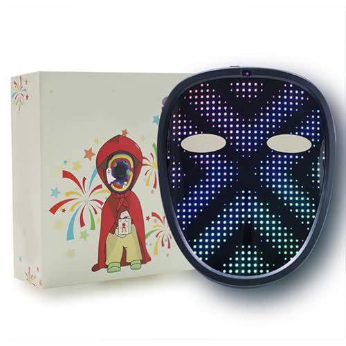 CHEOTIME LED-Maske mit Gestenerkennung, Kinder-LED-Gesichtsabdeckung, Gesichtstransformationsabdeckung, Gestensteuerung, leuchtende Abdeckung für Party, Cosplay, Dekoration von CHEOTIME