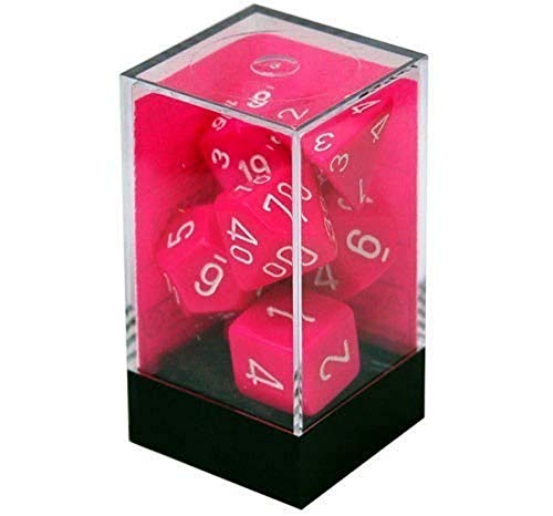 Chessex: 7-Die Set Opaque: Pink and White von Chessex