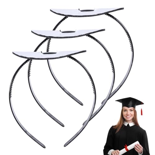 CHGCRAFT 3 Stück Graduation Cap Headband mit Stickern Grad Cap Headband Graduate Gifts Hut-Accessoires für Graduation Party Sichert Ihre Frisur Geeignet für alle Haartypen von CHGCRAFT