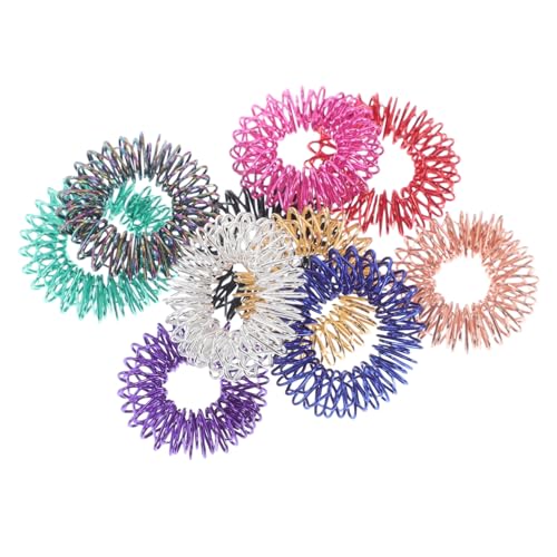 CHICAMPERA 10 Stück Bunte Sensorische Fingerringe Stress-fingerring Akupressur-Ring-Set Für Teenager Und Erwachsene, Leiser Stressreduzierer Und Massagegerät von CHICAMPERA