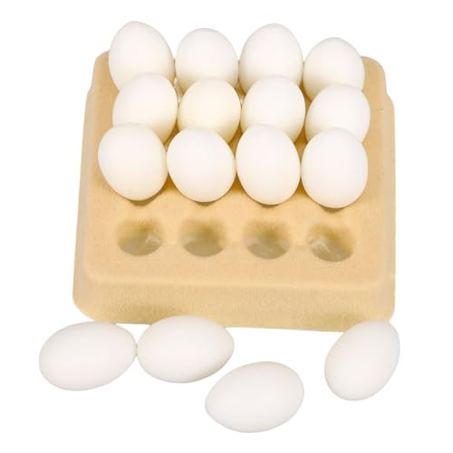 CHICAMPERA 1satz Miniatur Hühner-Ei Modell Mit Tray Für Puppenhaus Realistische Dekoration Für Kreative Rollenspiele Und Miniatur-küchenzubehör Mit Weißen Eiern Und Halter CHICAMPERA 1satz Miniatur Hühner-Ei Modell Mit Tray Für Puppenhaus Realistische Dekoration Für Kreative Rollenspiele Und Miniatur-küchenzubehör Mit Weißen Eiern Und Halter von CHICAMPERA