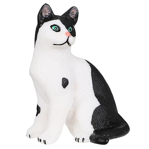 CHICAMPERA 1Stück Realistische Kätzchenfigur Schwarze Und Weiße Katzenmodell Aus Kunststoff Dekofigur Für Katzenliebhaber Simulation Kätzchen Tiermodell Für Geschenkideen von CHICAMPERA