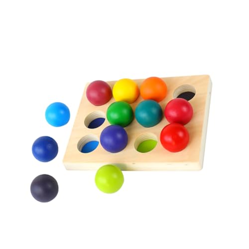 CHICAMPERA 1pc Hölzernes Regenbogen-sortierbrett-Spielzeug Lustiges Kognitives Paarungsspielzeug Der Kinderfarbe von CHICAMPERA