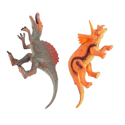 CHICAMPERA 2Stücke Gummi Dinosaurier Realistische Tiermodelle Kreative Dekoration Für Dinosaurier Figuren Entenschnabel Dinosaurier Triceratops von CHICAMPERA