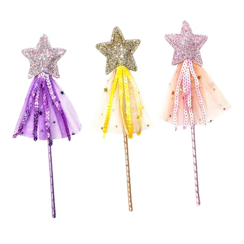 CHICAMPERA 3 Stück Teiliges Feenstab mit Sternform Leichte Magiestäbe aus Mildem Material Glitzernde Bühnenrequisite für Mädchen Dekorativ mit Netzstoff für Party und Bühne CHICAMPERA 3 Stück Teiliges Feenstab mit Sternform Leichte Magiestäbe aus Mildem Material Glitzernde Bühnenrequisite für Mädchen Dekorativ mit Netzstoff für Party und Bühne von CHICAMPERA