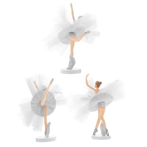 CHICAMPERA 3Sätze Ballerina Cupcake Toppers Geburtstagstortendekoration Mit Tüll Für Mädchen Elegante Ballerina Figuren Für Kuchen Für Kindergeburtstagsfeiern von CHICAMPERA