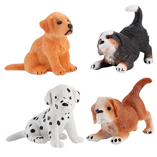 CHICAMPERA 4Stücke Realistische Welpenfiguren Hundehandwerk Spielset Für Sammler Zufälliger Stil Niedliche Hundedekoration Für Zuhause von CHICAMPERA