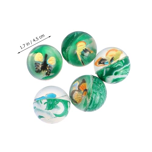 CHICAMPERA 5 Stück Springender Ball für kinderspielzeug Toys for Tier gummiball hühner kinderknallzeug flummiset geburtstagsmitgebsl Toys Green von CHICAMPERA