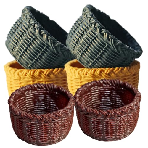 CHICAMPERA 6 Stück Teiliges Miniaturkorb aus Robustem Harz Realistisch Gestaltete Mini Aufbewahrungskörbe Detailgetreue Dekoration für Puppenhaus und Miniaturhäuser Farben Je Vielseitig und CHICAMPERA 6 Stück Teiliges Miniaturkorb aus Robustem Harz Realistisch Gestaltete Mini Aufbewahrungskörbe Detailgetreue Dekoration für Puppenhaus und Miniaturhäuser Farben Je Vielseitig und von CHICAMPERA