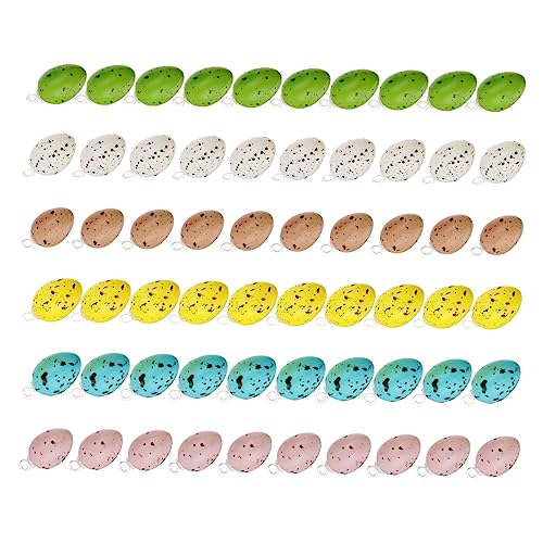 CHICAMPERA 60pcs Dekoratives Osterei Handgemachtes DIY Gemaltes Ei Simulation Ei Zufällige Farbe von CHICAMPERA