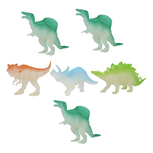 CHICAMPERA 6Stücke Mini Dinosaurier Mit Nachtleuchte Realistische Leuchtende Dinosaurier Modelle Für Zufällige Stile Für Dino Fans von CHICAMPERA