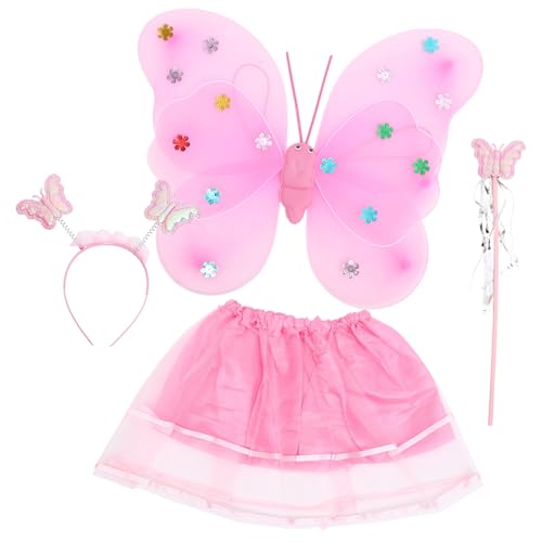 CHICAMPERA Butterfly Fairy Kostüm für Mädchen Rosa Schmetterlingsflügel Tüllrock Zauberstab und Stirnband Wiederverwendbar Bunte Farben für Fasching Karneval Bühnenauftritte und Mottopartys CHICAMPERA Butterfly Fairy Kostüm für Mädchen Rosa Schmetterlingsflügel Tüllrock Zauberstab und Stirnband Wiederverwendbar Bunte Farben für Fasching Karneval Bühnenauftritte und Mottopartys von CHICAMPERA