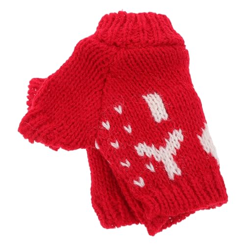 CHICAMPERA Puppenkleidung, Bärenkleidung, Niedliche Stofftierkleidung, Puppenzubehör, Plüschtierkleidung, Bärenpullover-Outfit, Bären, Tierplüschpuppen, Stofftiere, Rot von CHICAMPERA