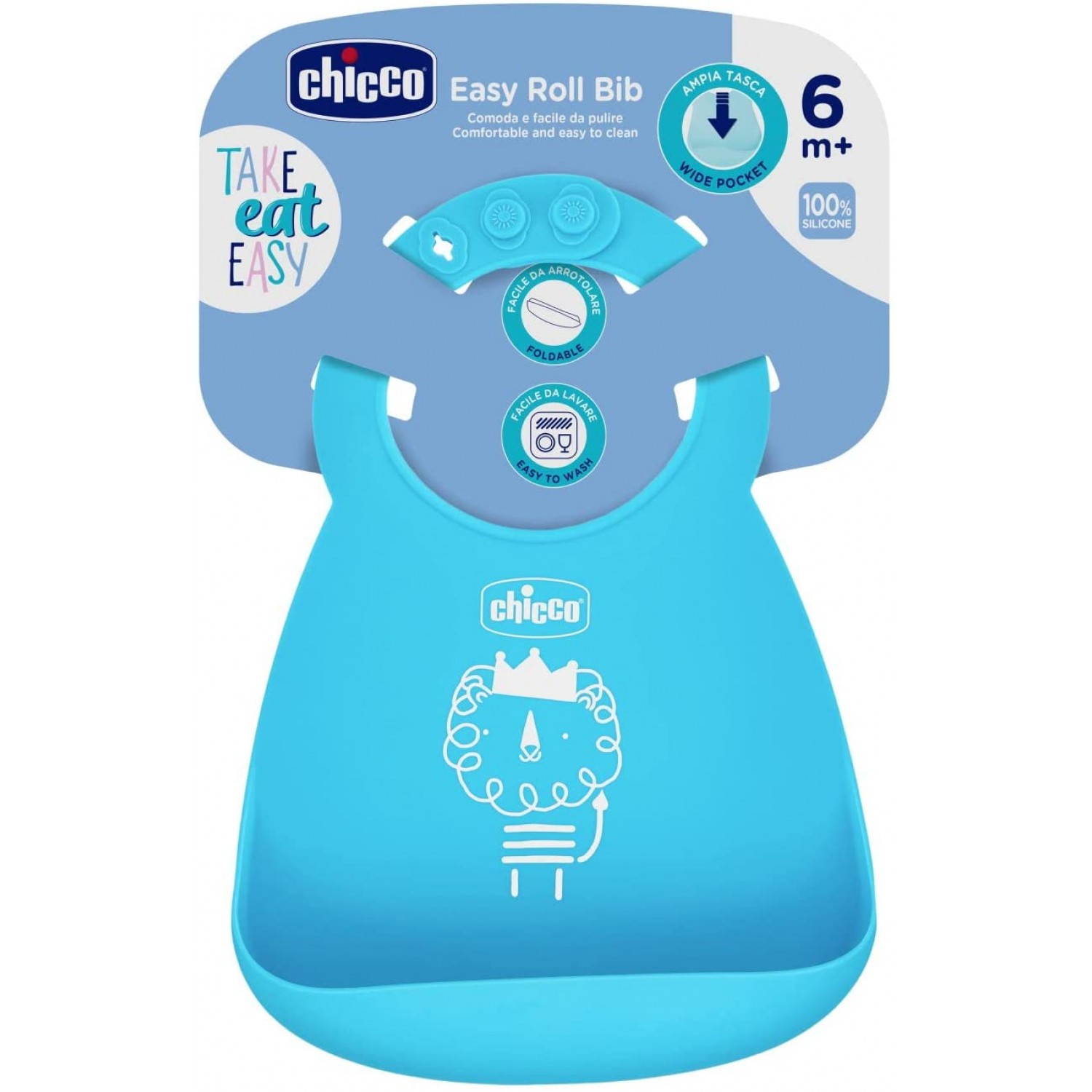 Bavaglino Pappa Chicco Rigido Con Tasca Blu von CHICCO