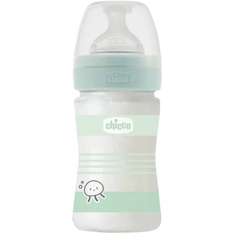 Biberon Benessere in Vetro Chicco 150ml Flusso Lento Silicone Green von CHICCO