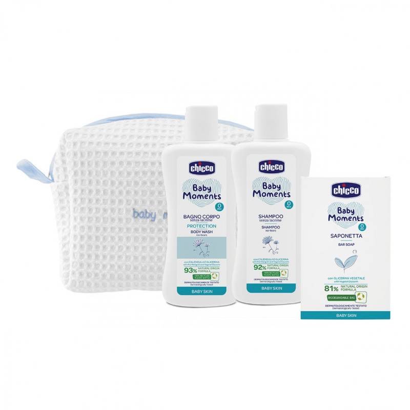 Chicco Baby Moments Beauty Set mit hellblauem Reißverschluss von CHICCO