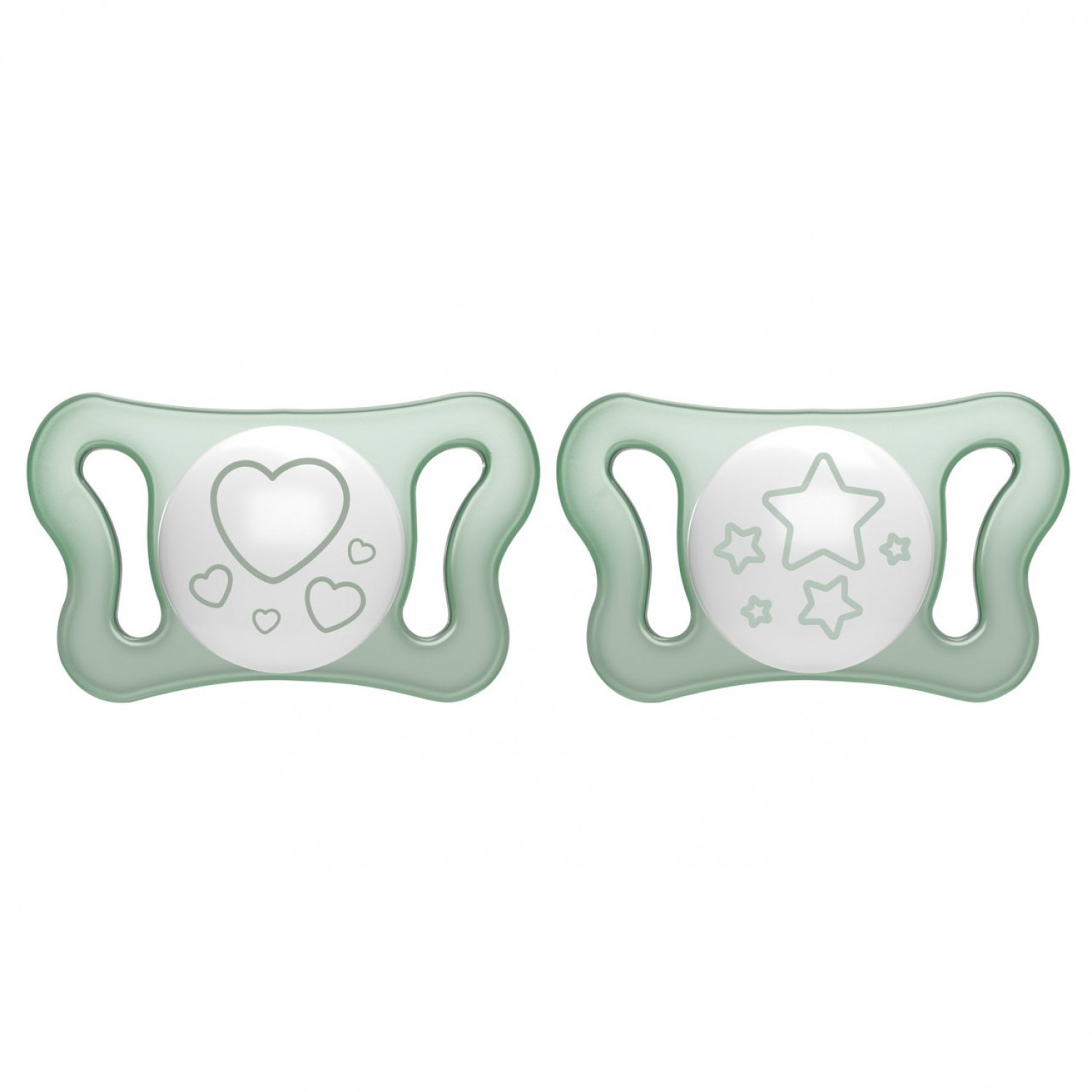 Chicco Physio Luftglühender Schnuller Gummi 2 PCS Grün 0-6m von CHICCO