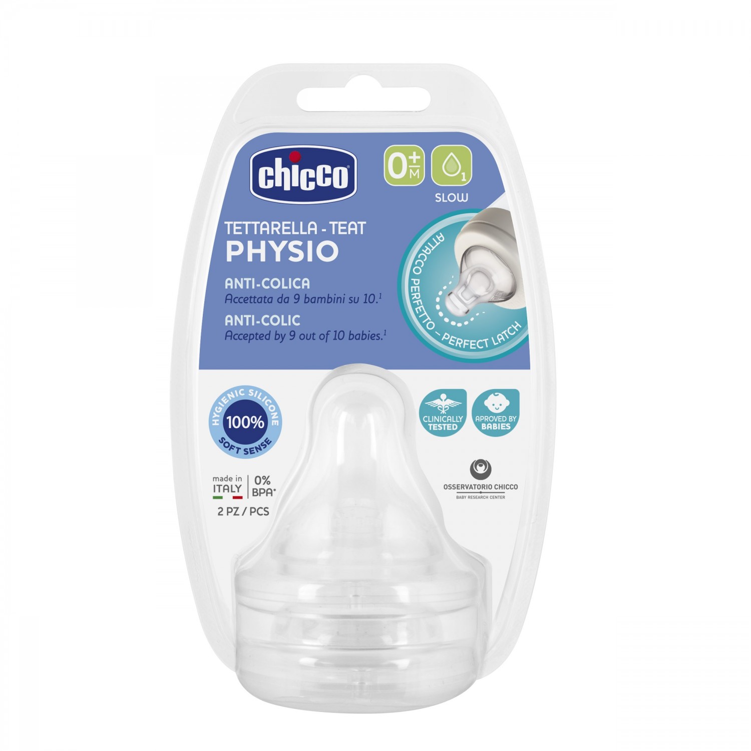 Chicco Physio Slow Flow Zitze 2 Stk von CHICCO