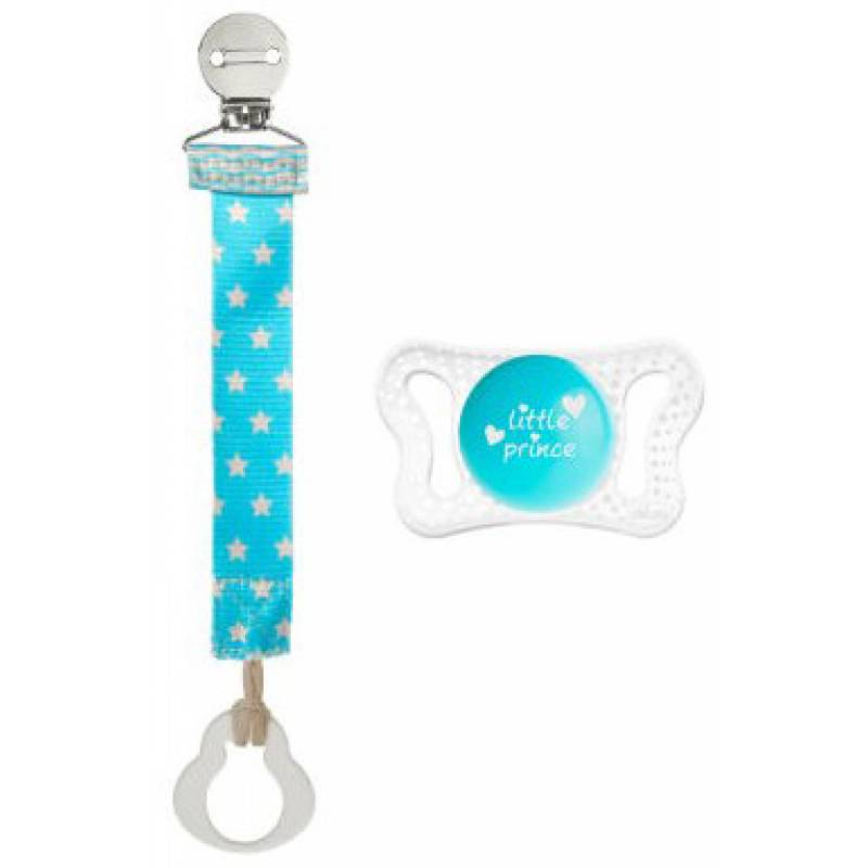 chicco Beruhigungssauger Physio Micro Girl 0-2M + Schnullerband "Fashion Clip" von CHICCO