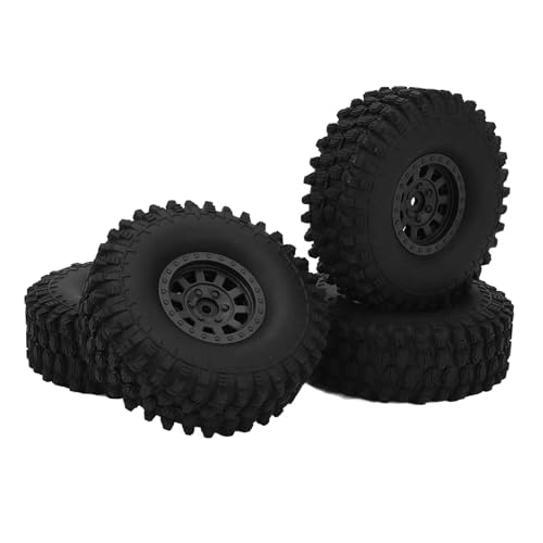 4PCS RC Auto Reifen Rad 120mm 1,9 in Gummi mit 10 Speichen Nylon Radnabe RC Auto Teile für Axial SCX10 90046 fürfür Redcat GEN8 (Black) von CHICIRIS