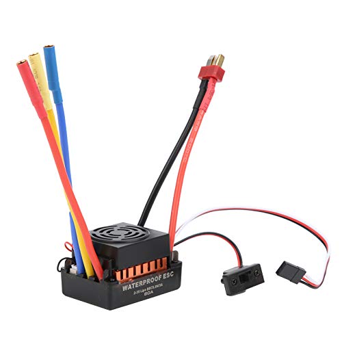 CHICIRIS 60 A Wasserdichter Regler für 1/10 RC-Auto mit 5,8 V BEC, Programmkarte, Starkem Bremsen, Gasannahme ((60A ESC: Orange)) von CHICIRIS