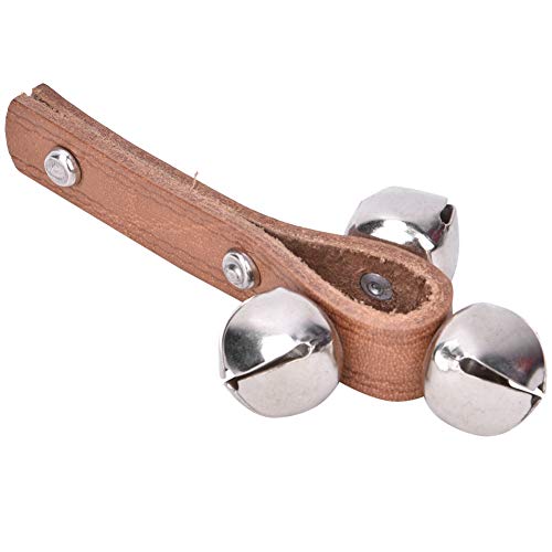 Ausgewähltes Hochwertiges Leder, DREI Glocken Jingle Handbell Shaker Ring Kleinkind Erwachsene Musical Handbell mit Metall Jingle Bells für Tanzplätze Bandbegleitung von CHICIRIS