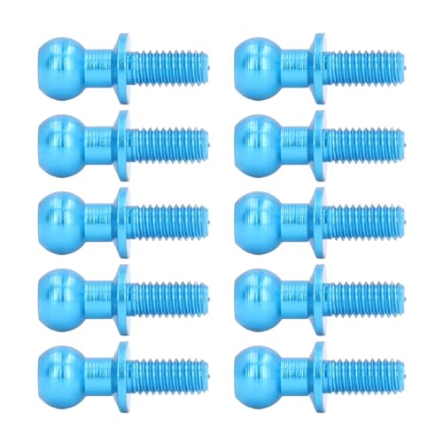 CHICIRIS 10 PCS RC Metal Ball Head Schraube Aluminiumlegierung, Blaues Upgrade, Einfache Installation für TT01 TT02 1/10 RC -Auto CHICIRIS 10 PCS RC Metal Ball Head Schraube Aluminiumlegierung, Blaues Upgrade, Einfache Installation für TT01 TT02 1/10 RC -Auto von CHICIRIS