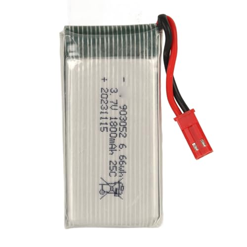 CHICIRIS 3,7-V-RC-Drohnen-Lithiumbatterie, 1800-mAh-25-C-Batterie mit Rotem JST-Stecker, für X5SW RC-Quadcopter-Drohne. Leicht, Kompatibel, Lange Akkulaufzeit, Überladeschutz, von CHICIRIS